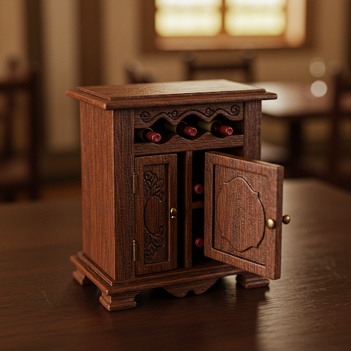 Tủ rượu gỗ mini để bàn